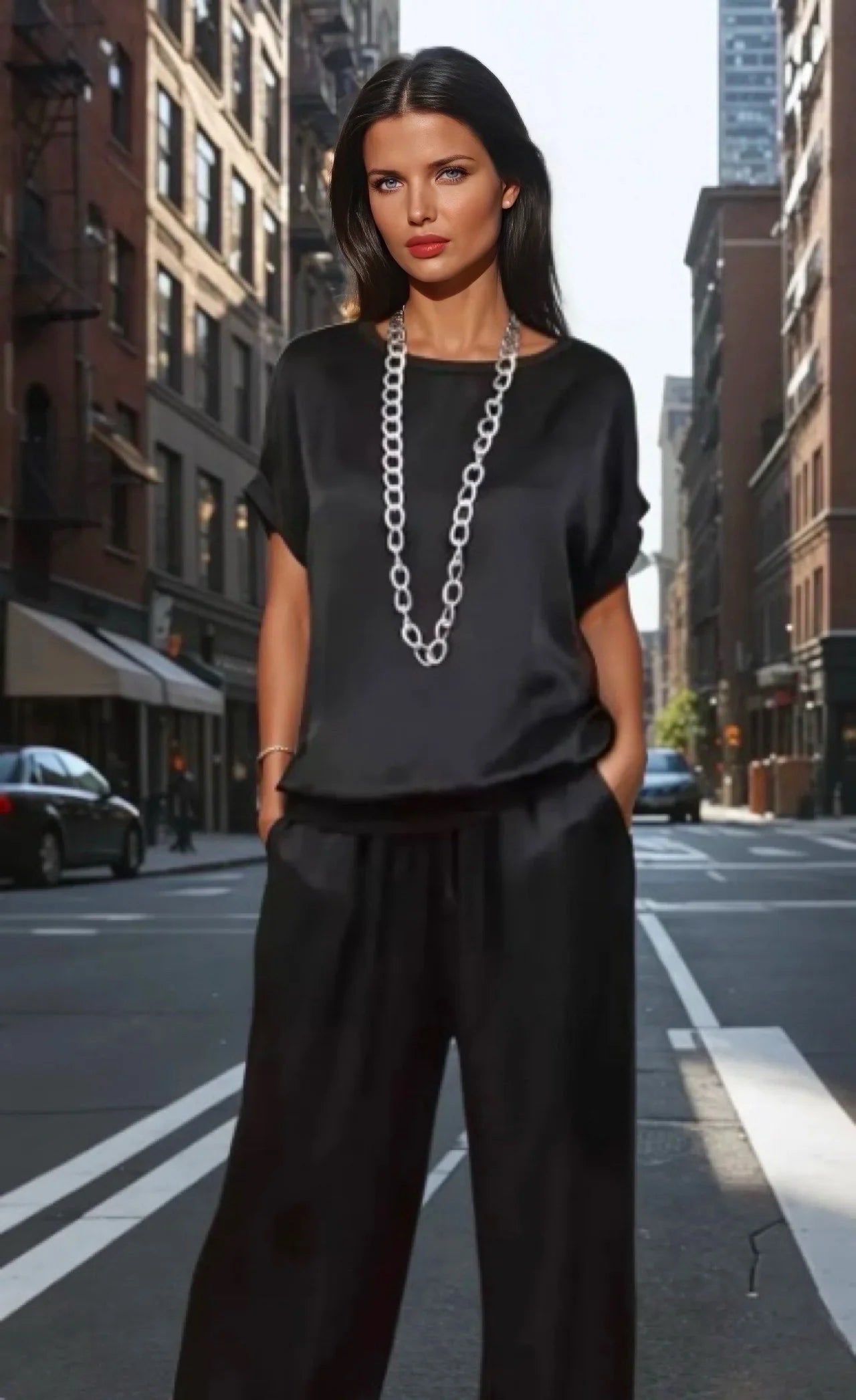 Ensemble Décontracté Femme | Chemise Ample et Pantalon Large