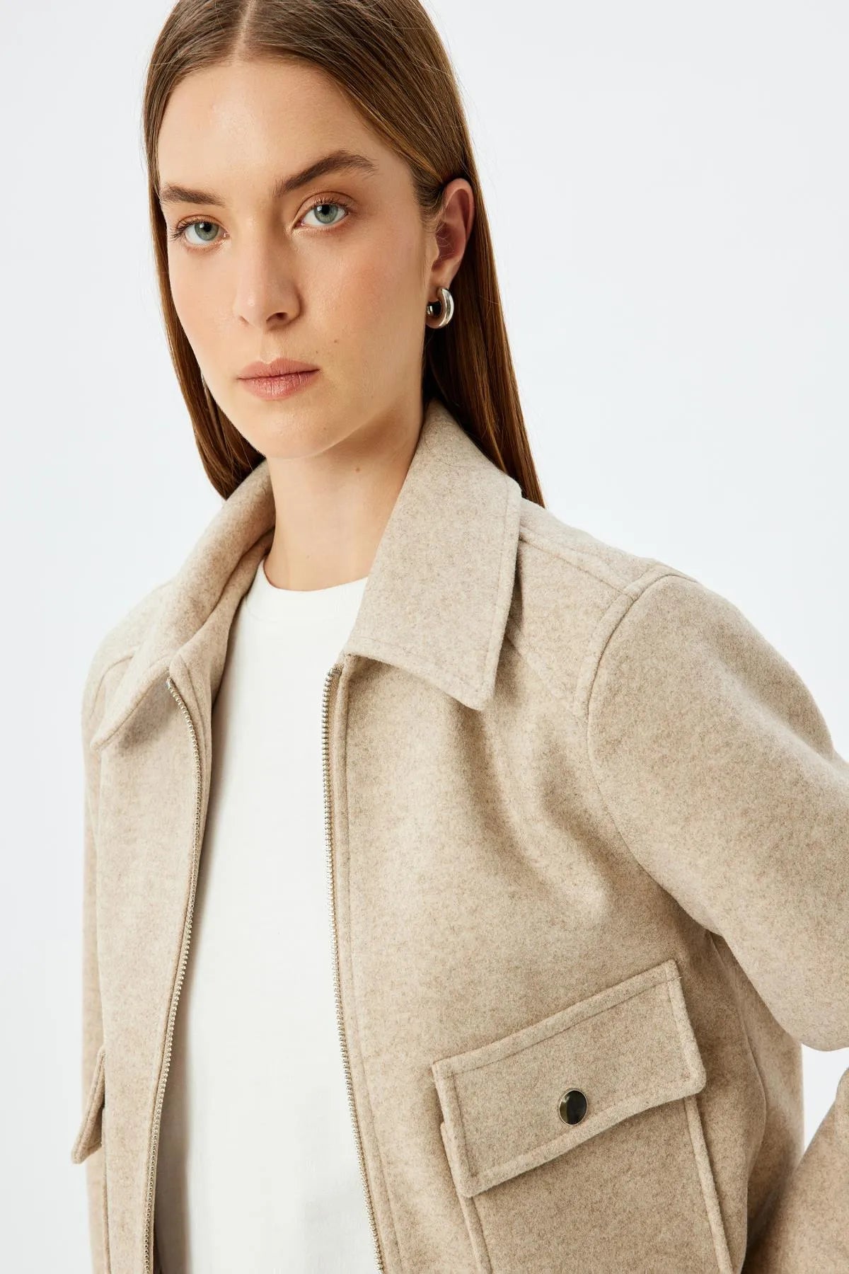 Veste Femme Zippée avec Ornements
