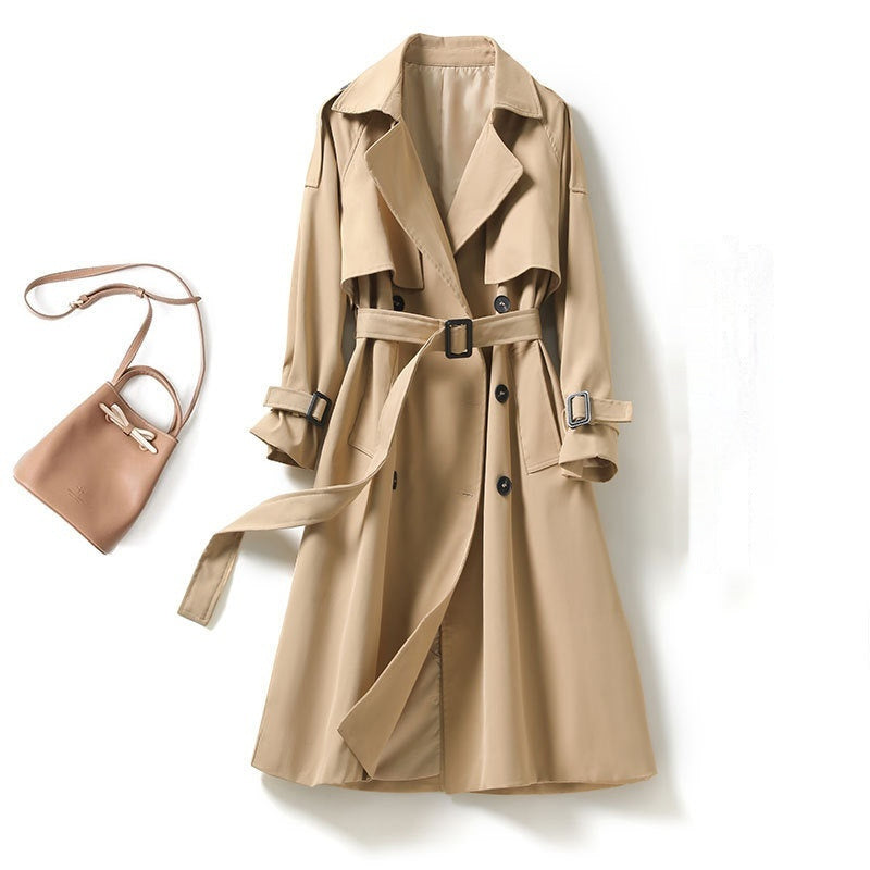 Trench mi-long femme ceinturé élégant et chic