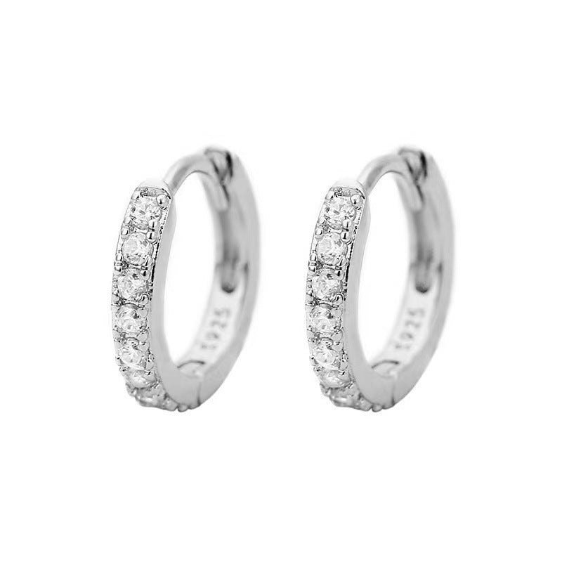 Clips d'Oreilles Femme avec Zircon Micro-Incrusté Élégant