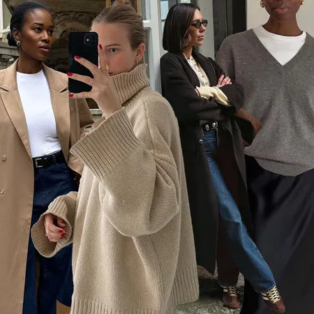 Pull Col Roulé Oversize en Cachemire