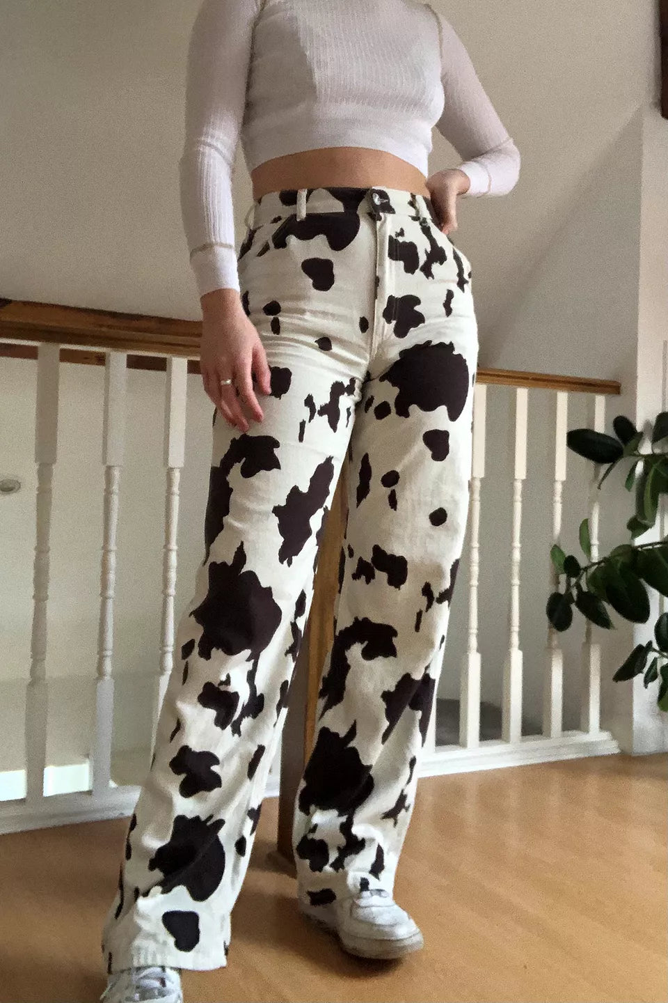 Jean Vache Noir Blanc Femme