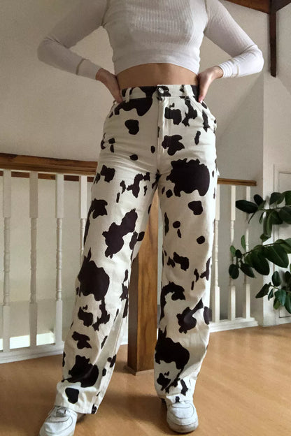 Jean Vache Noir Blanc Femme