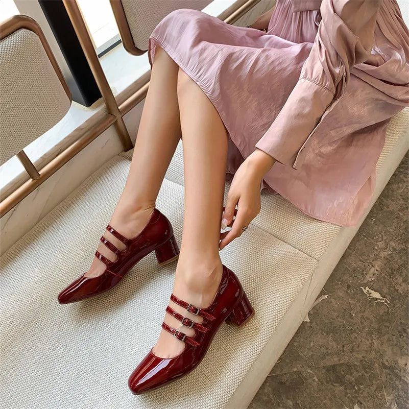 Chaussures Femme Carel | Bout Carré, Talon Épais, Boucle