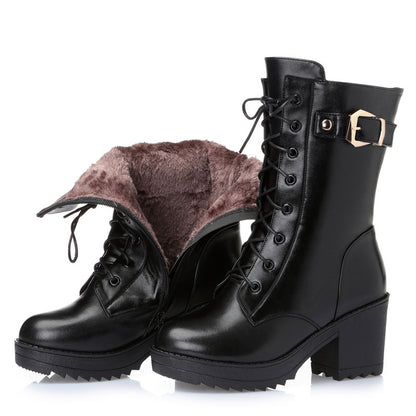 Bottes Martin Femme en Cuir | Bottes Hiver Chaudes