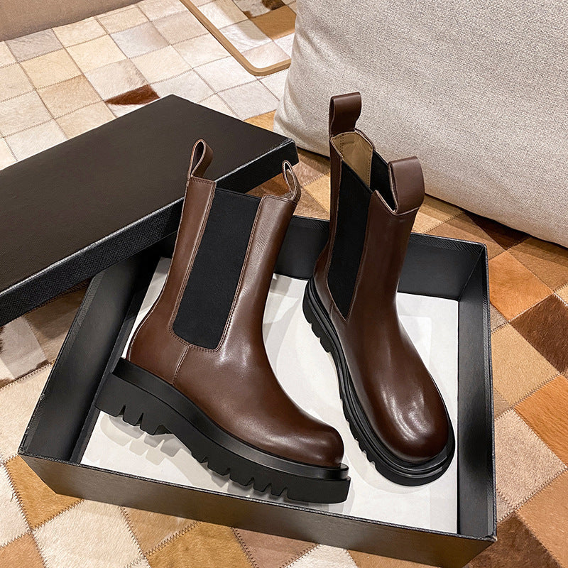 Bottes Femme Montantes Style Martin | Mode Plateforme Chic