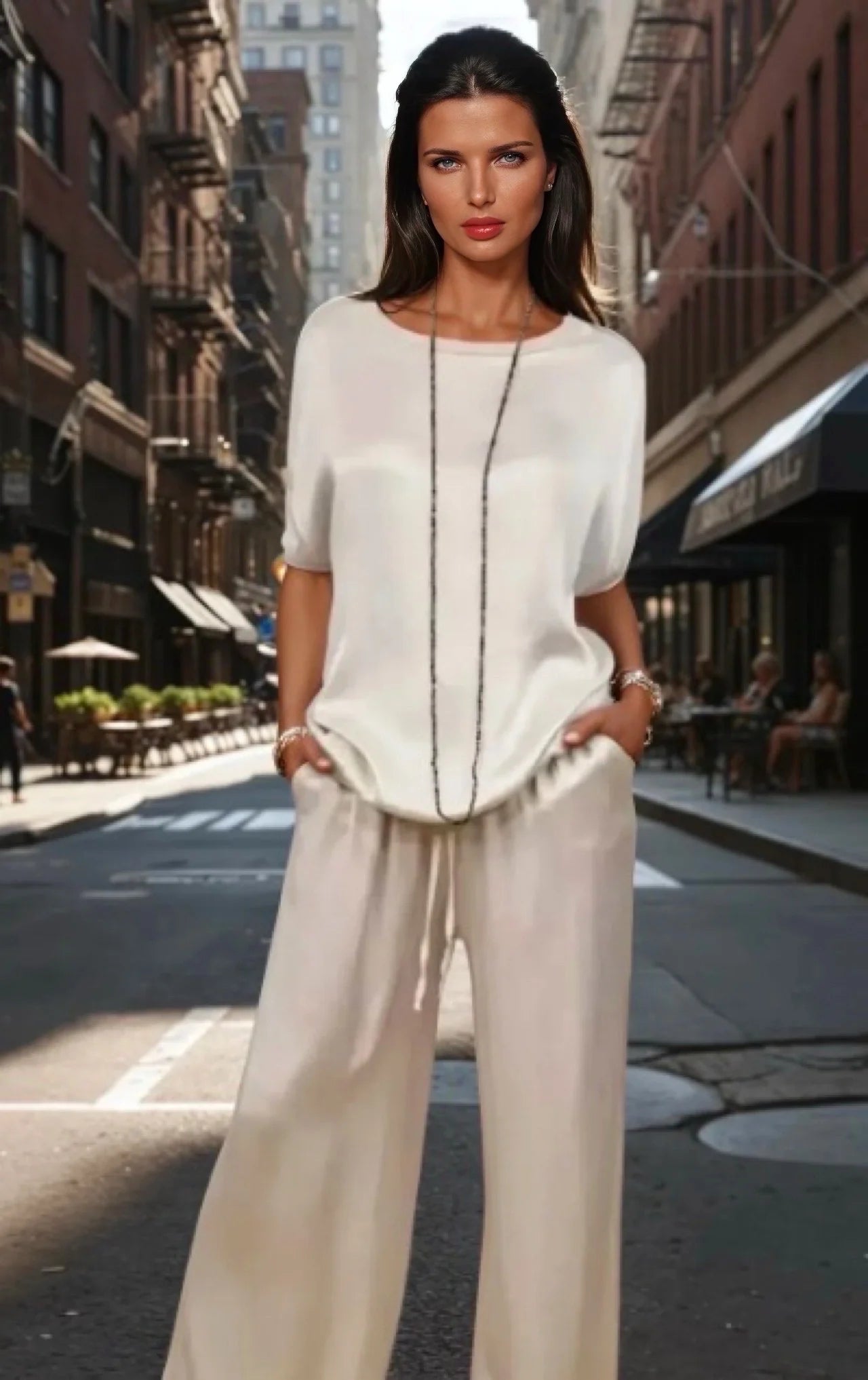 Ensemble Décontracté Femme | Chemise Ample et Pantalon Large