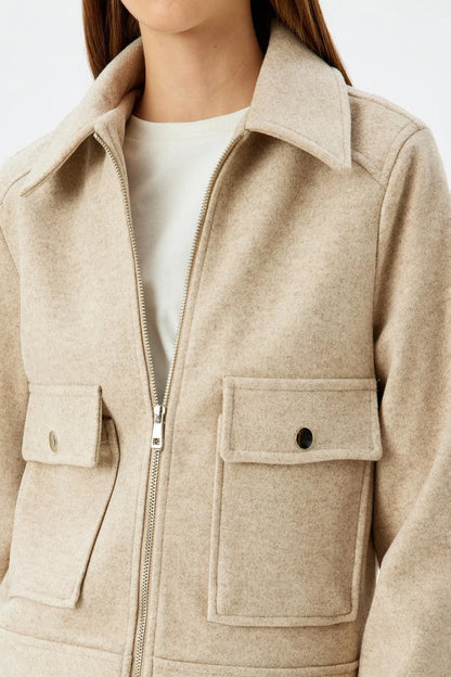 Veste Femme Zippée avec Ornements