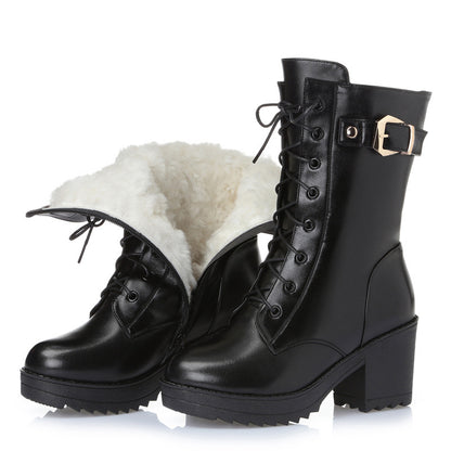 Bottes Martin Femme en Cuir | Bottes Hiver Chaudes