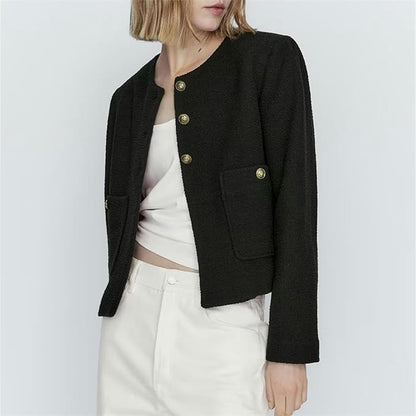 Veste Femme Classique Style Décontracté Uni Chic
