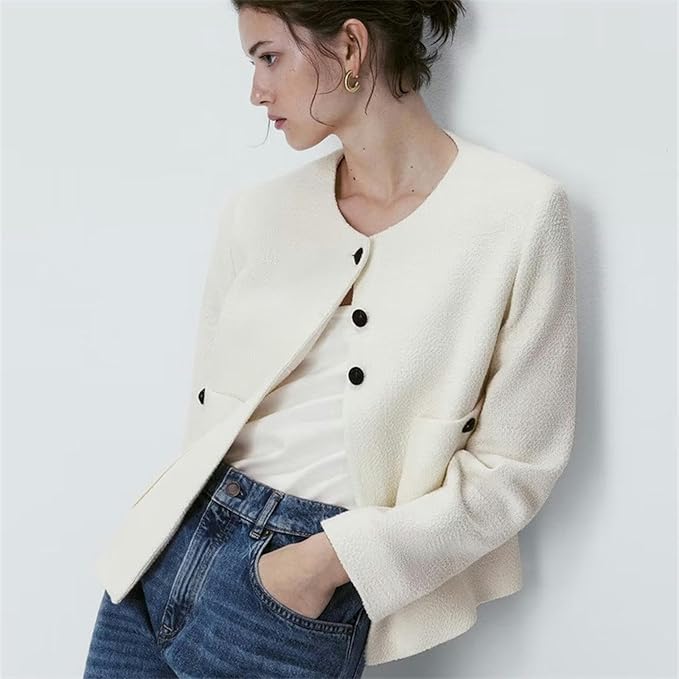 Veste Femme Classique Style Décontracté Uni Chic