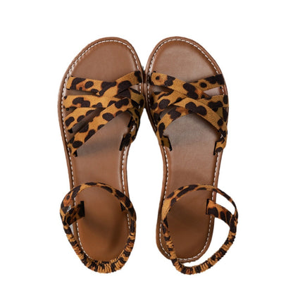 Sandales Femme Imprimé Léopard - Plates, Antidérapantes & Tendance