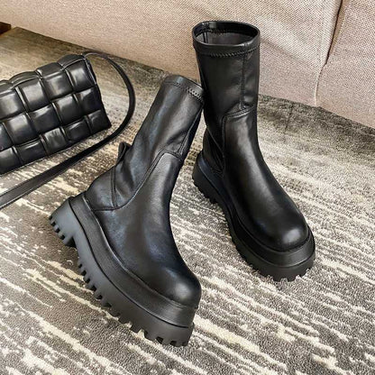 Bottes Courtes Britanniques à Semelle Épaisse | Style Hauteur