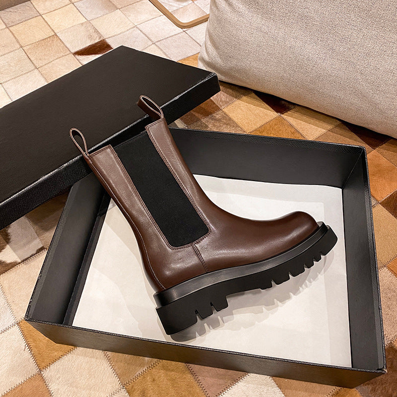 Bottes Femme Montantes Style Martin | Mode Plateforme Chic