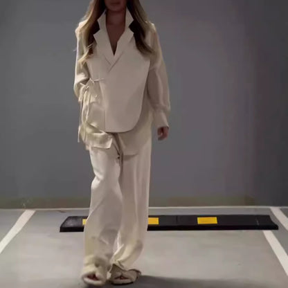 Ensemble Femme Chic en Mousseline Haut Patchwork + Pantalon