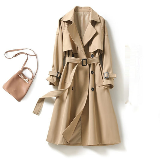 Trench mi-long femme ceinturé élégant et chic