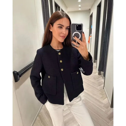 Veste Femme Classique Style Décontracté Uni Chic