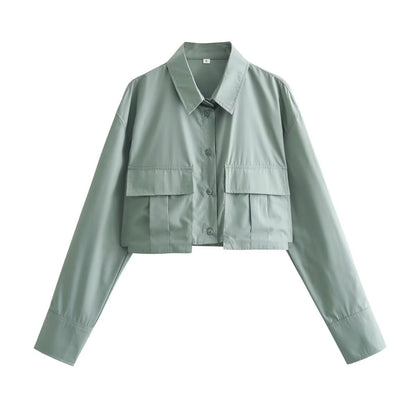 Chemise Courte Femme avec Poches | Style Décontracté