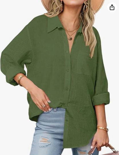 Chemise Femme Manches Longues | Style Décontracté
