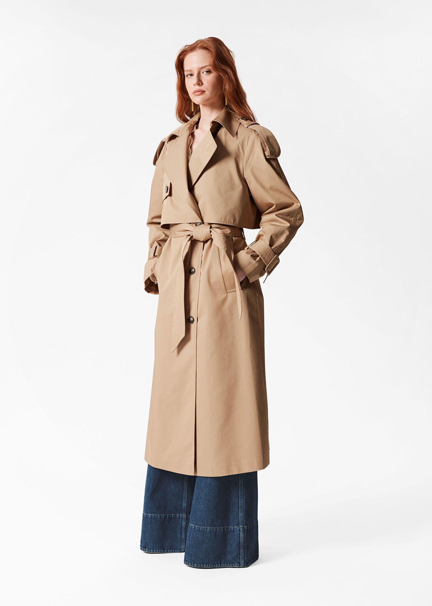 Trench mi-long femme ceinturé élégant et chic