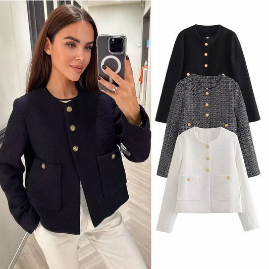 Veste Femme Classique Style Décontracté Uni Chic