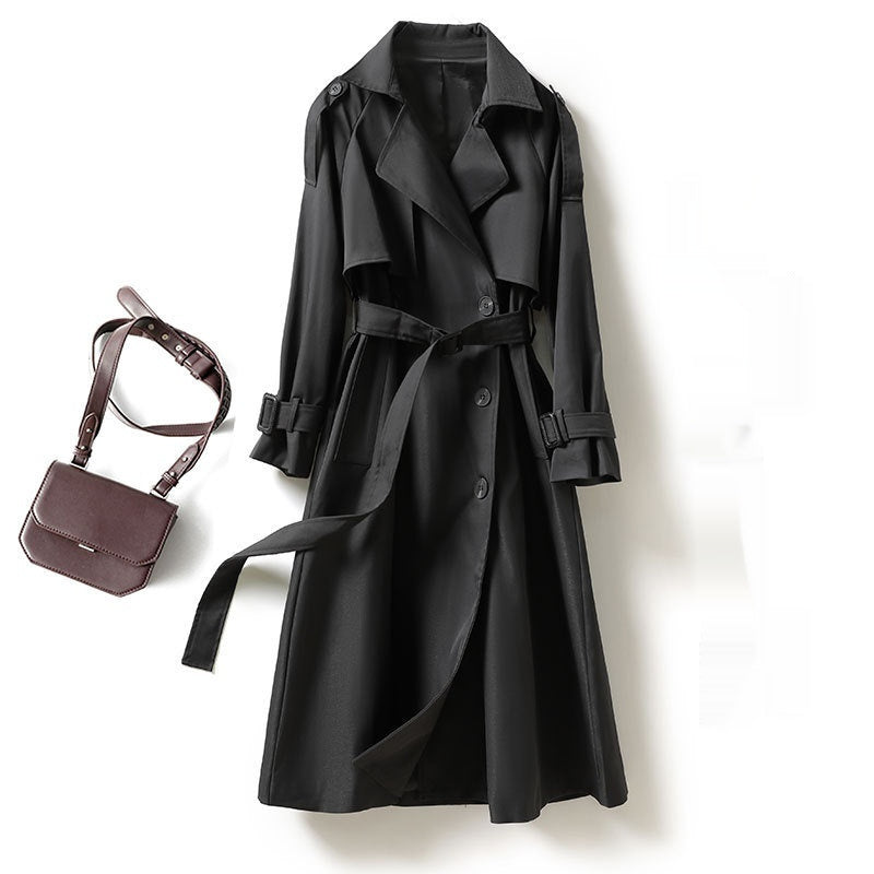 Trench mi-long femme ceinturé élégant et chic