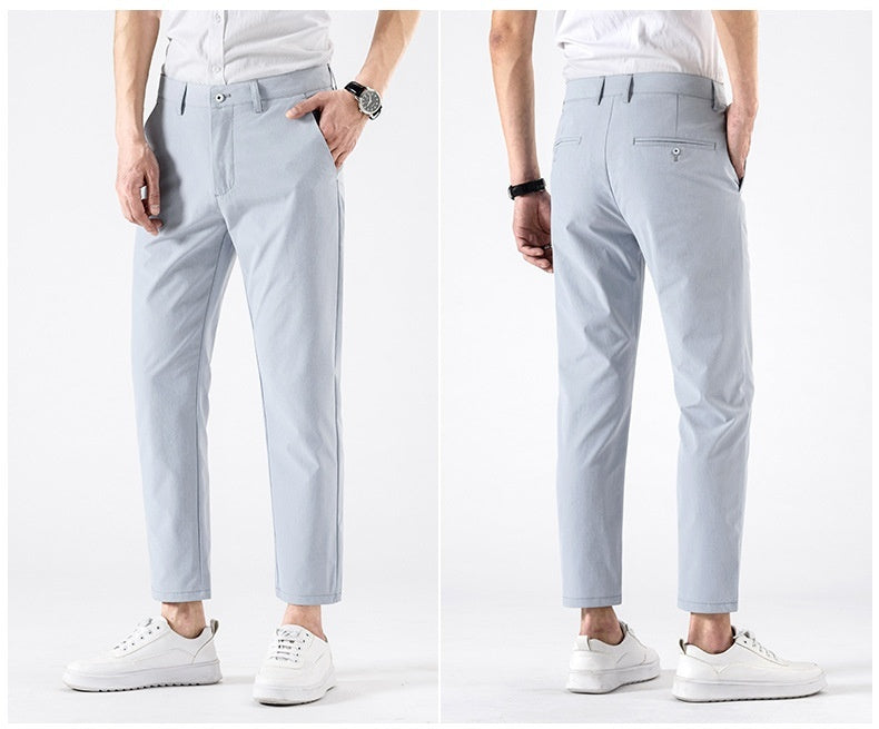 Pantalon Homme Ajusté Élégant Printemps-Automne