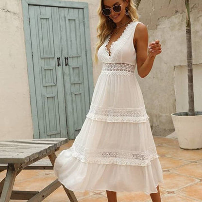 Robe Dentelle Blanche Élégante