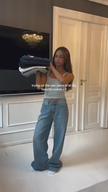 Jean Rétro Patchwork à Étoile - Style Décontracté et Tendance