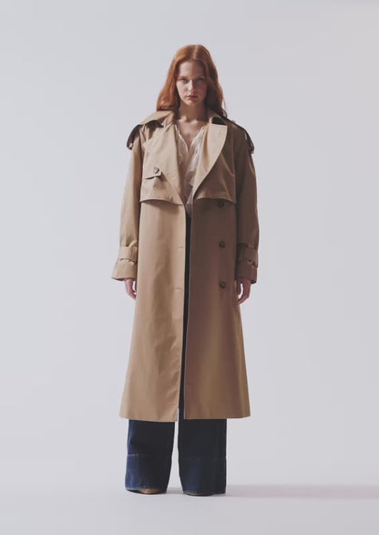 Trench mi-long femme ceinturé élégant et chic